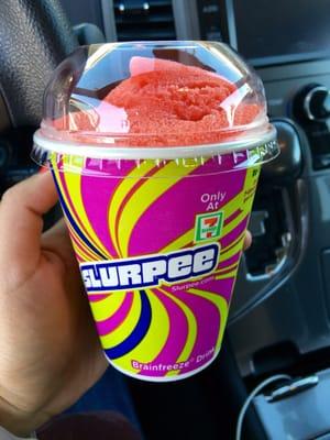 My kiddo's free slurpee on 7-11 Day!