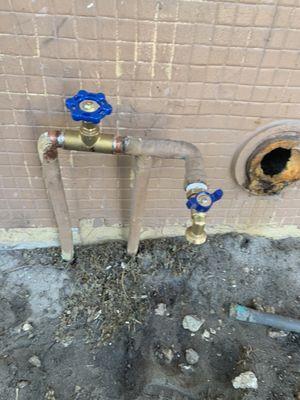 Plumbing shut off valve and hose bid change solder