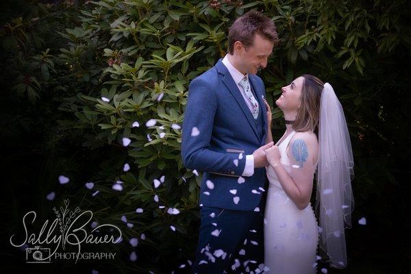 Wedding pictures, Shore Acres State Park, Oregon coast