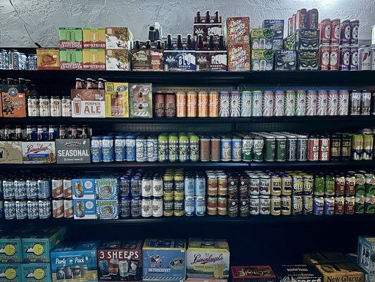 Shelves of craft beer for sale. And there's more!