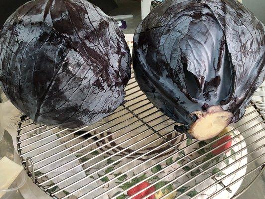 Organic Red Cabbage for making fermented Apple  carrots  Kraut.