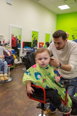 Matthews first haircut with Gelty. Hope I spelled that right. Great experience. Fun barber. Would return again.