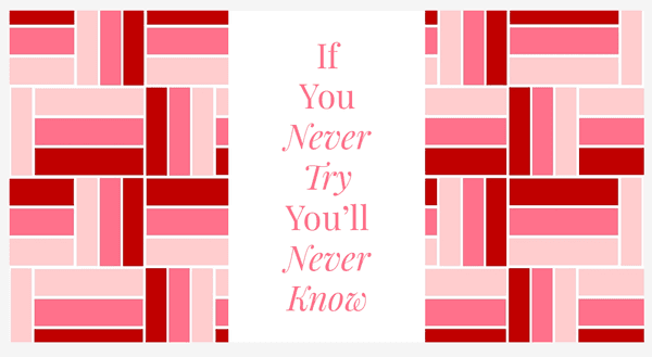 If You Never Try You'll Never Know