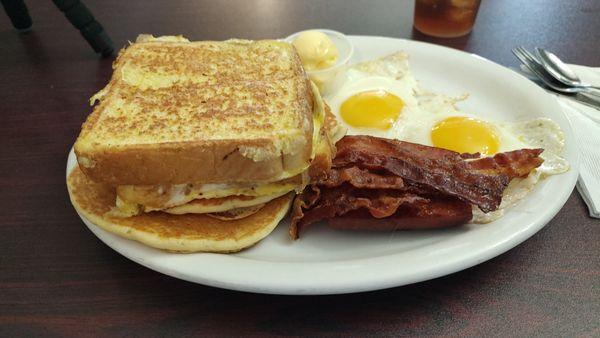 The Grille Combo
 (Eggs,Bacon,Sausage,Pancakes,French Toast)