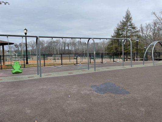 Older kids playground swings