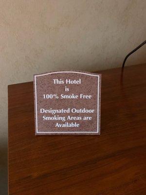 Motel is supposedly nonsmoking. It wasn't, and staff refused to do anything about smoke.