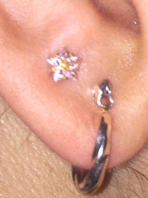 Earring, second lobe piercing