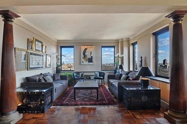 Stunning Living Room from Central Park South Real Estate