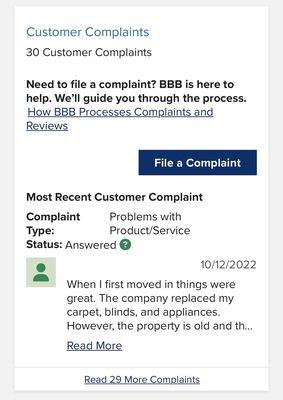 BBB complaints