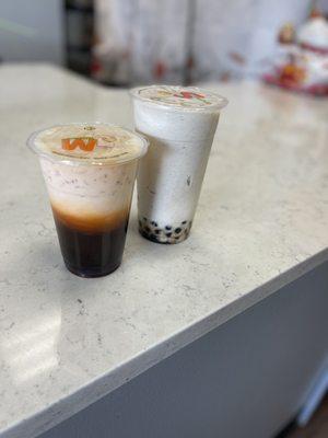 Thai tea and Vanilla bean milk tea