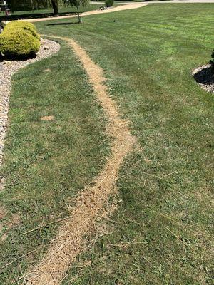 Post installation view.  Straw and seeding applied by customer after installation