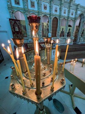 Inside the church left of the Altar