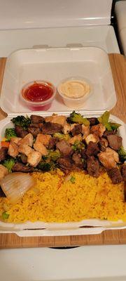 Combo Steak & Chicken Hibachi $9.99. Delicious!