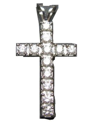 1 Carat Diamond Cross in 14 Karat White Gold