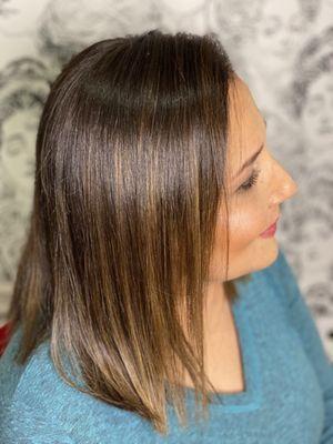 Highlights and blow dry