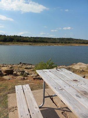 Looking at water from picnic area.