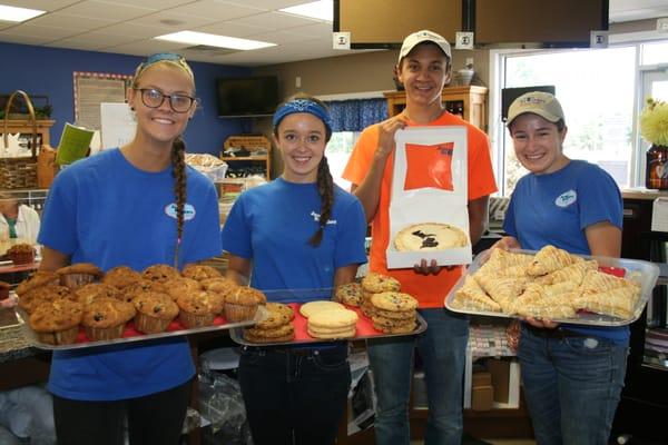 Our friendly employees are eager to serve you are our fresh-baked pies, muffins, turnovers and cookies!