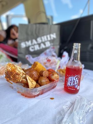 Big Red and Shrimp Crab Cajun Fries