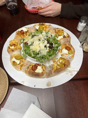 Ring of fire and arugula salad