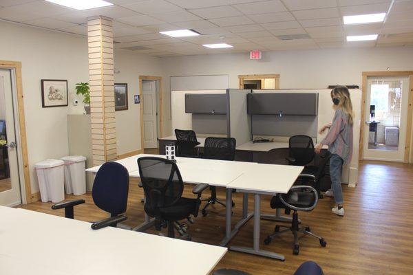 Dedicated desks available as well as open desk space.