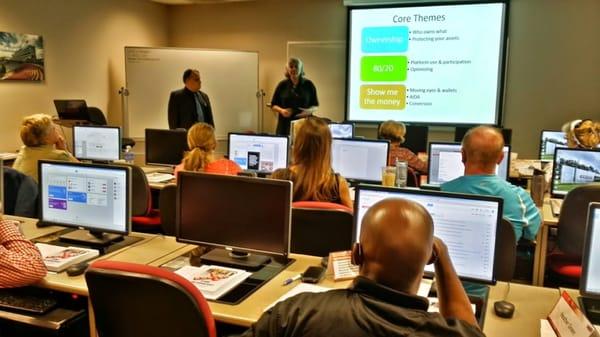 Karen Tiede and I teaching at NC State TSS our Social Media training class.