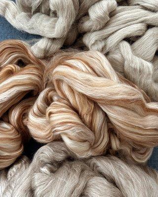 All natural breed specific and luxury fiber combed top for spinning and felting