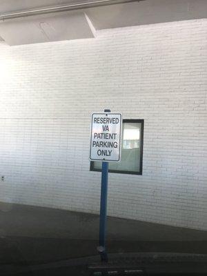 Designated parking for patients in Mall parking garage.