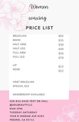 Price list