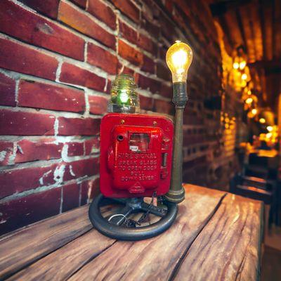 Upcycled fire alarm lamp