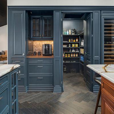 Custom Cabinetry; Walk-in Pantry and Built-in Coffee Nook and Brushed Oak Flooring