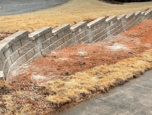 Brick retaining wall