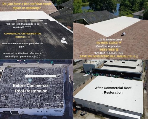 Get your flat roof or patio roof covered in our 100% waterproof, energy efficient, money saving rubber roof coating.