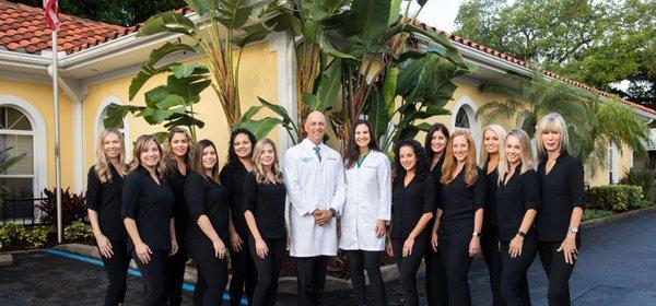 Doctors and staff outside Muscaro and Martini Dentistry's Tampa office