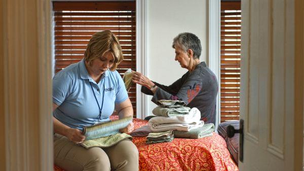 Caregivers can help with light housekeeping.