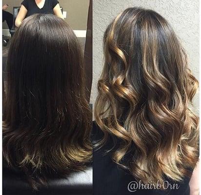 Before & after balayage