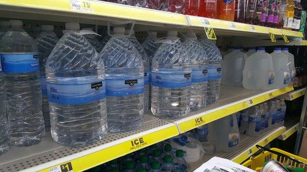 I can't believe all these large water gallons are just $1 and no bottle fee like Hawaii!