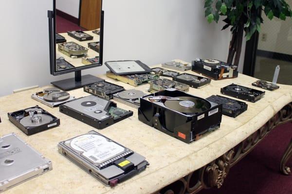 Our Museum of damaged hard drives