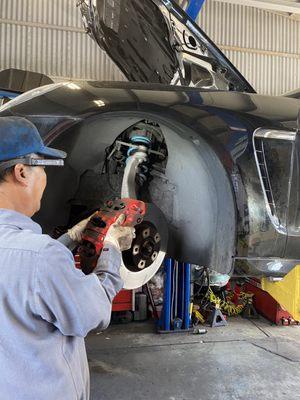 replacing brake pads and rotors for PORSCHE