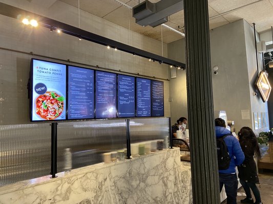 Menu and counter