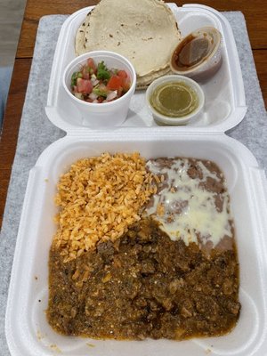 Bistek picado with homemade tortillas