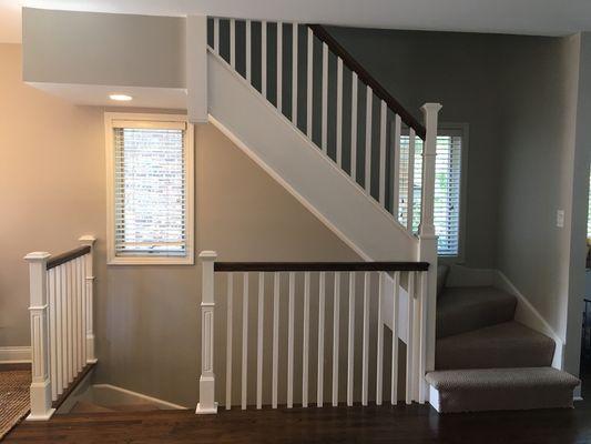 New stair rail system.