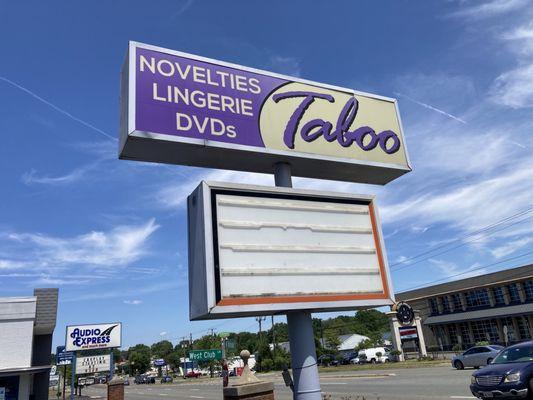 Sign of Taboo on West Broad Street.