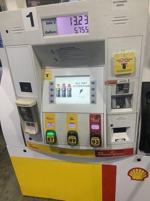 Gas pumps outside accepts all forms of mobile payments including Apple Pay, Samsung pay, and android pay and chip/pin cards