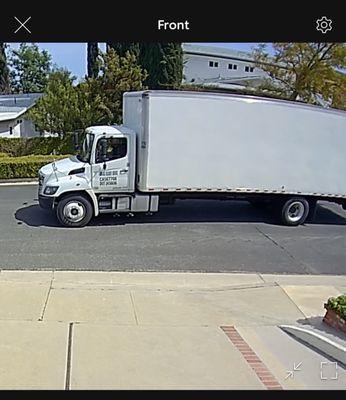 Delivery truck from out company not even an Ethan Allen delivery com.