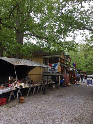 Multiple outdoor vendors and tables