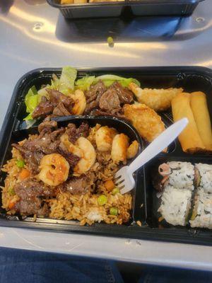 Beef and shrimp bento box