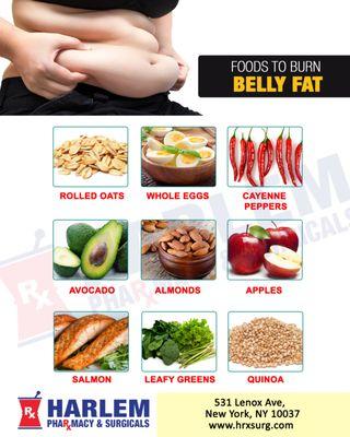 Foods that burn belly fat.