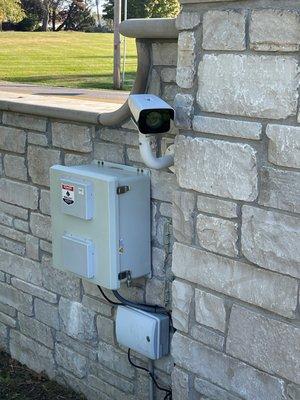 Residential License Plate camera setup at entrance into subdivision