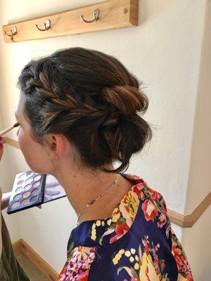 Side braid with bun