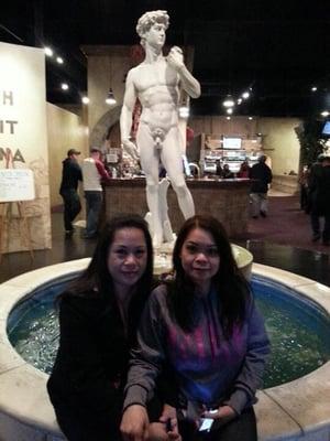 We have this Michael angelo's creation sculpture name "DAVID"behind us!